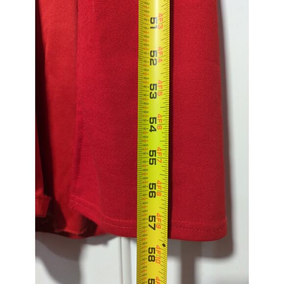 DB Studio Red Formal Gown Sweetheart Slit Floor Dress Sz 4 Flaw Shoulder - Picture 6 of 11